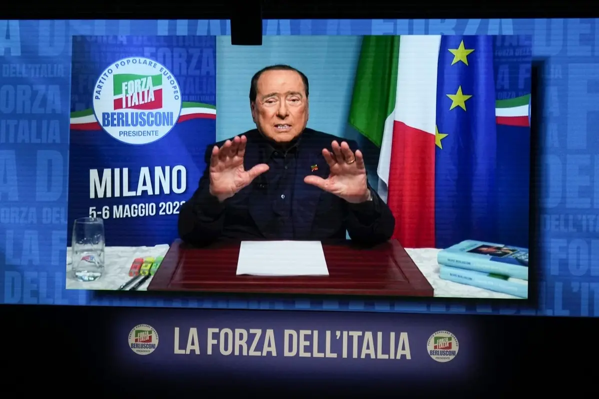 Silvio Berlusconi in collegamento alla convention di Forza Italia
