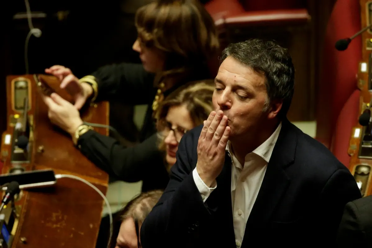 Matteo Renzi nell\\'aula del Senato