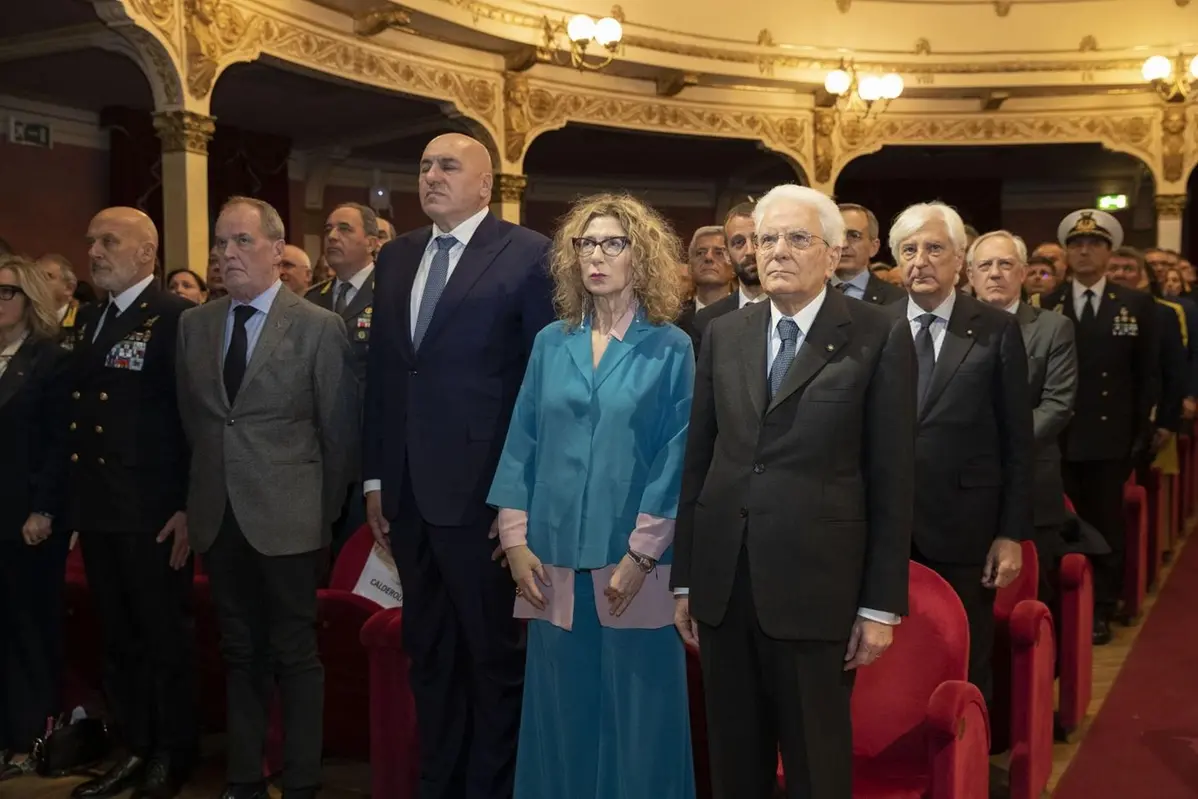 Il presidente Sergio Mattarella a Cuneo al Teatro Toselli, in occasione del 78esimo anniversario della Liberazione