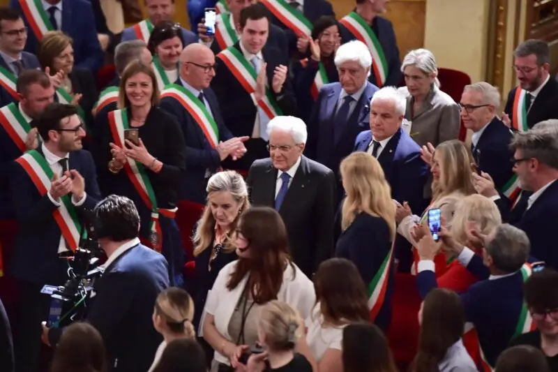 Il presidente della Repubblica Sergio Mattarella a Brescia in occasione della commemorazione per la strage di Piazza della Loggia