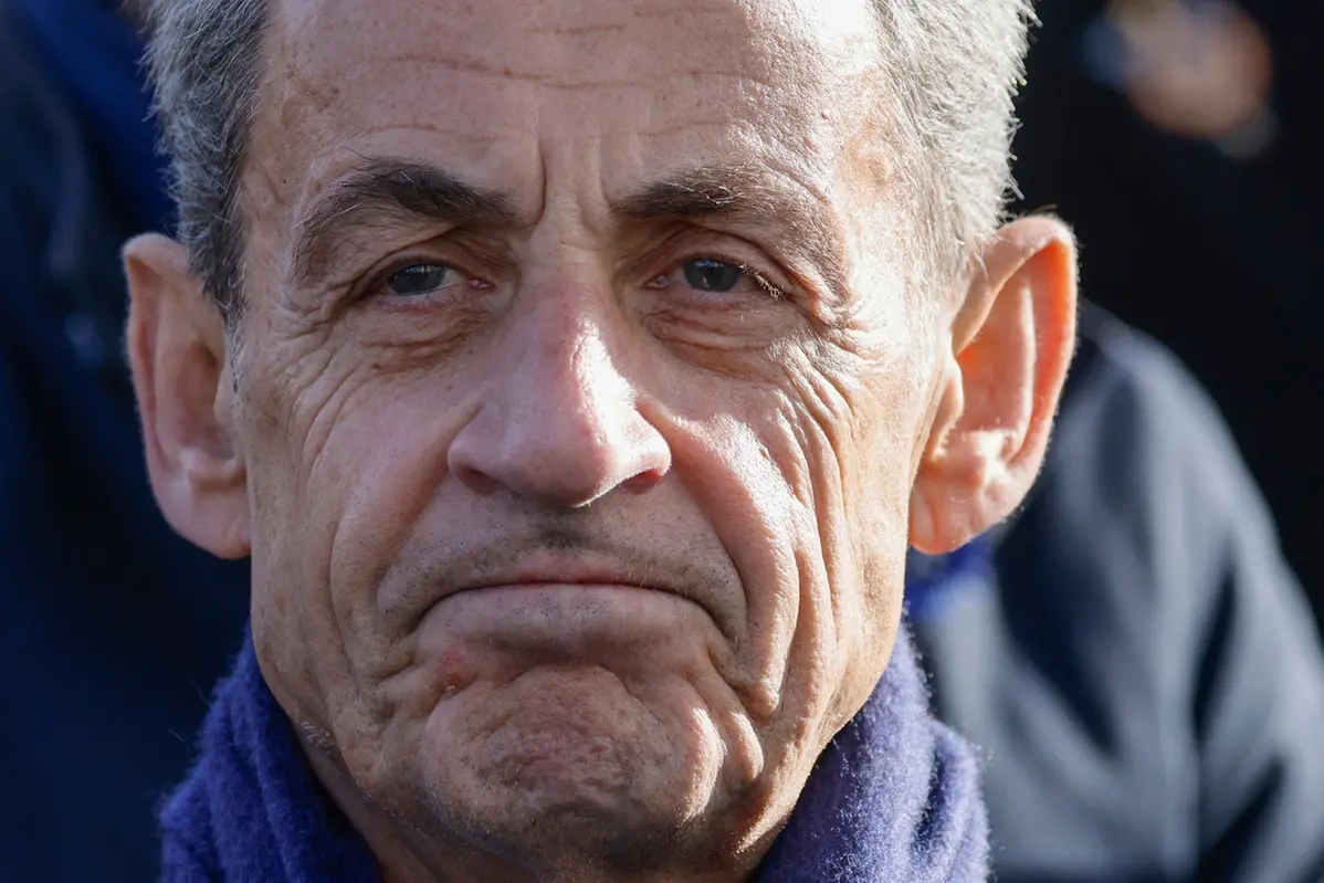 Former French President Nicolas Sarkozy looks on as he attends a ceremony at the Arc de Triomphe, as part of the commemorations marking the105th anniversary of the Nov. 11, 1918 Armistice, ending World War I, Saturday, Nov. 11, 2023 in Paris. (Ludovic Marin/Pool via AP) , APN