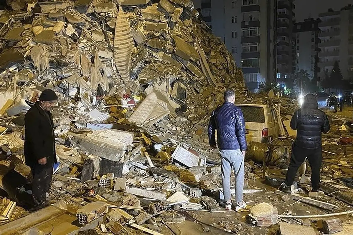 Le macerie dopo il terremoto di 7.9 magnitudo avvenuto in Turchia