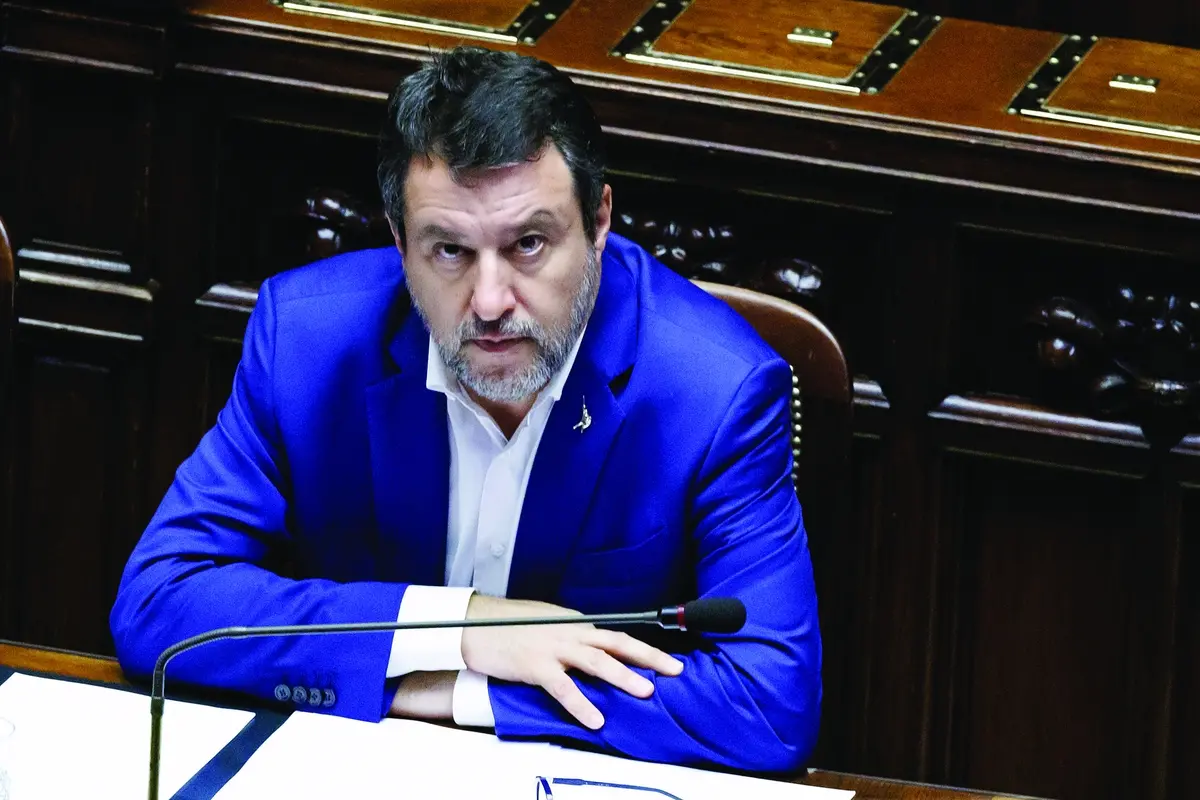 Il ministro delle Infrastrutture Matteo Salvini durante il Question time alla Camera dei deputati a Roma, Mercoled\\u00EC, 24 Luglio 2024 (Foto Roberto Monaldo / LaPresse) Infrastructure minister Matteo Salvini during Question time in the Chamber of Deputies in Rome, Wednesday, July 24, 2024 (Photo by Roberto Monaldo / LaPresse) , LaPresse 