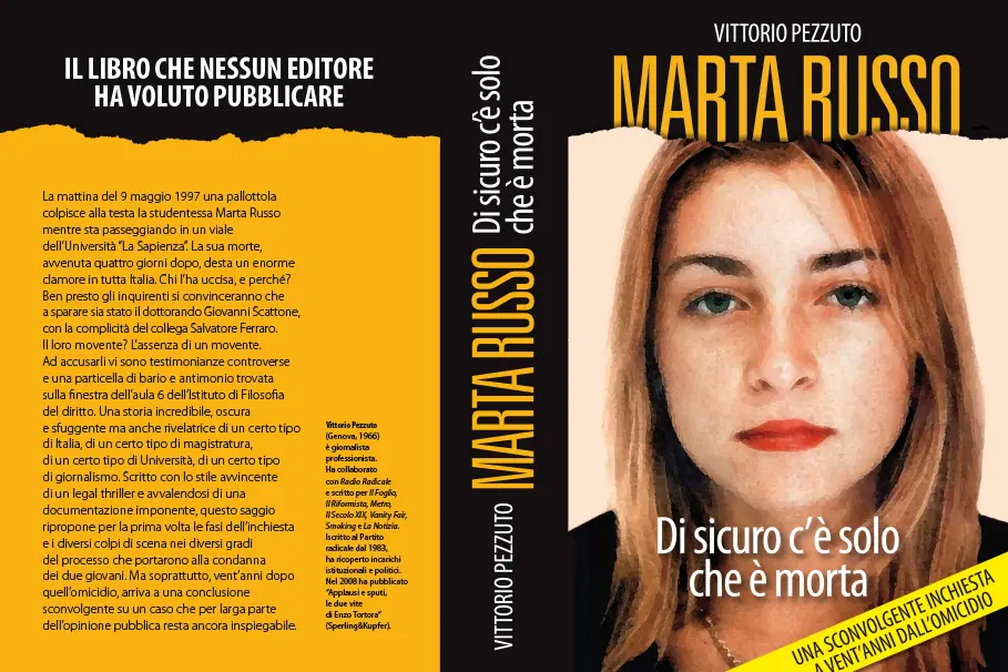 La copertina di \"Marta Russo. Di sicuro c\\'\\u00E8 solo che \\u00E8 morta\", il libro scritto (e autopubblicato\" da Vittorio Pezzuto