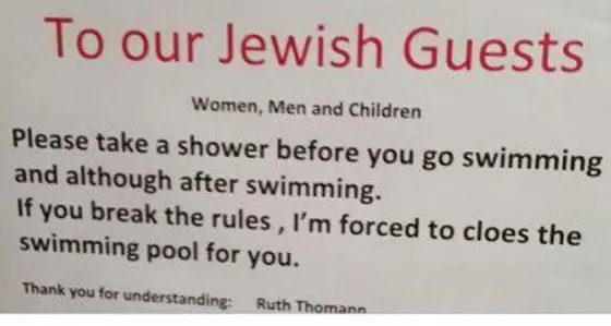 L'hotel in Svizzera ai clienti ebrei: \"Doccia prima del bagno in piscina\"