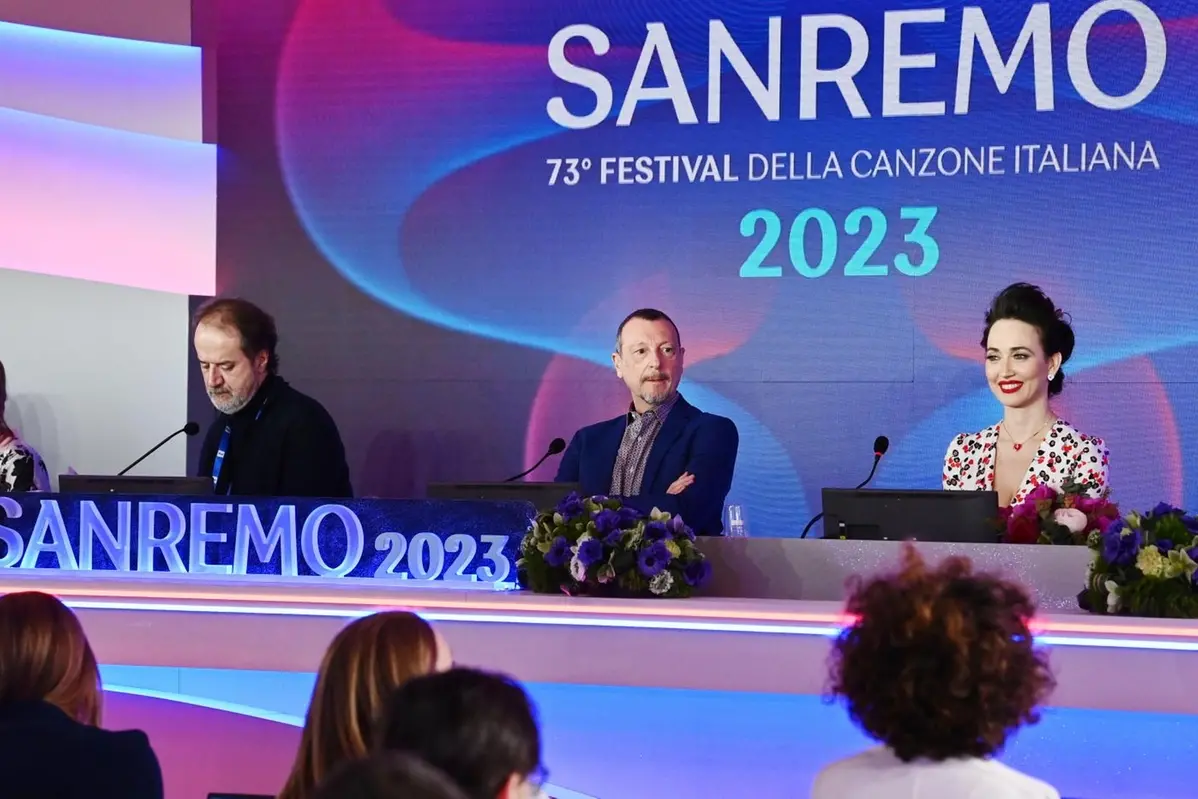 La conferenza stampa di presentazione della quarta puntata del Festival di Sanremo 2023