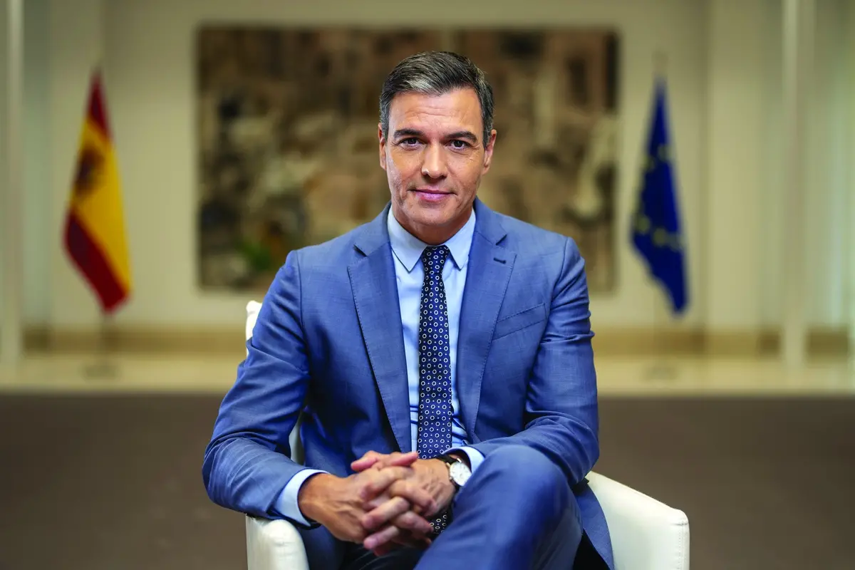 FILE - Spain\\'s Prime Minister Pedro Sanchez poses for a portrait after an interview with The Associated Press at the Moncloa Palace in Madrid, Spain, June 27, 2022. Spanish Prime Minister Pedro S\\u00E1nchez says that he will consider resigning after what he calls \\u201Cspurious\\u201D corruption allegations against his wife led to a judicial investigation being opened on April 24, 2024. S\\u00E1nchez said in a letter posted on his X account that while the allegations against his wife Bego\\u00F1a G\\u00F3mez are false, he is canceling his public agenda until Monday when he announce whether he will continue or step down. (AP Photo/Bernat Armangue, File) , AP