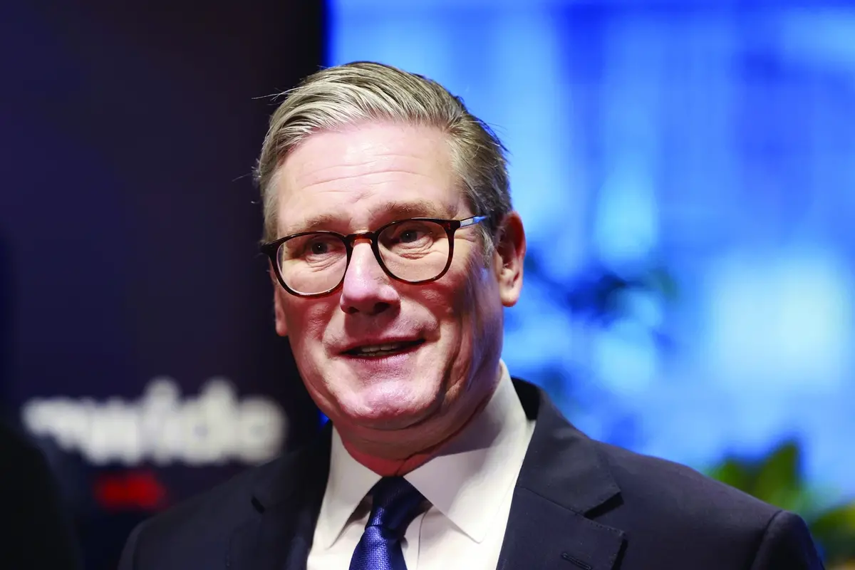 Britain\\'s Prime Minister Keir Starmer during visit to Nationwide Building Society office in the city of London, Tuesday, April 1, 2025. (Ian Vogler/Pool photo via AP) Associated Press / LaPresse Only italy and spain , APN