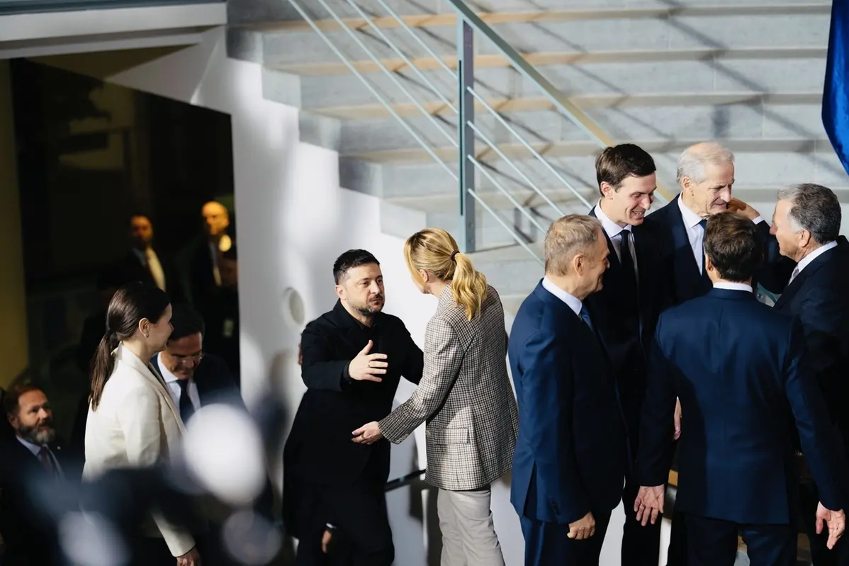 La Presidente del Consiglio Giorgia Meloni a Berlino per partecipare al Vertice dei leader sull’Ucraina, 15 Dicembre 2025, Berlino, GermaniaDISTRIBUTION FREE OF CHARGE - NOT FOR SALE - Obbligatorio citare la fonte LaPresse/Palazzo Chigi/Filippo Attili