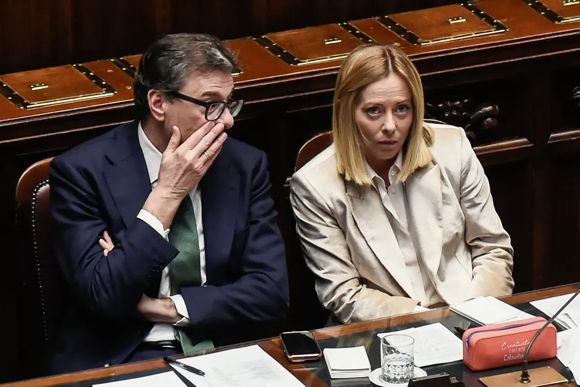 GIANCARLO GIORGETTI MINISTRO ECONOMIA, LA PRESIDENTE DEL CONSIGLIO GIORGIA MELONI , IMAGOECONOMICA