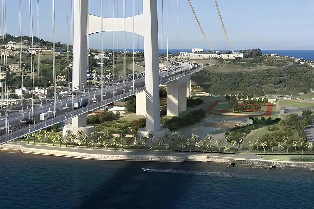 PONTE SULLO STRETTO DI MESSINA RENDERING PROGETTO PROGETTI , IMAGOECONOMICA
