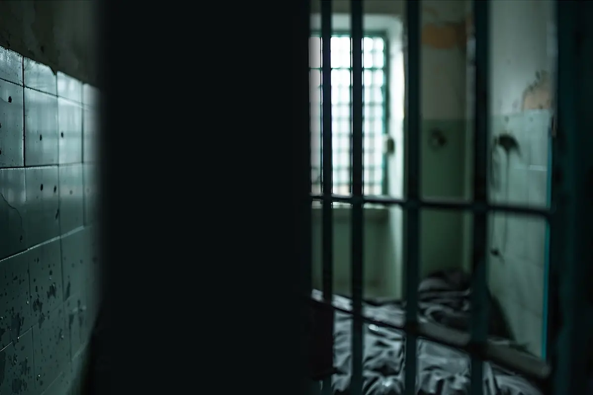 CELLULARE IN CARCERE SMARTPHONE CELLA PRIGIONE TELEFONO DETENUTO DETENUTI GENERATE AI IA , IMAGOECONOMICA