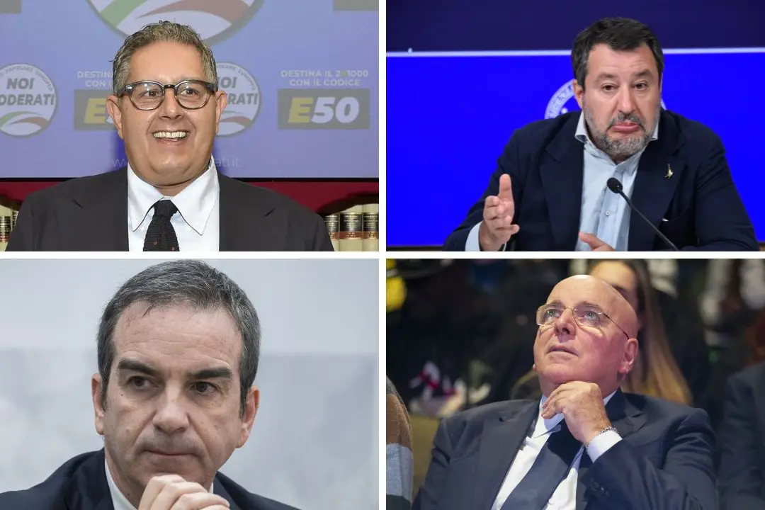 Nella foto Toti, Salvini, Roberto Occhiuto e Mario Oliverio