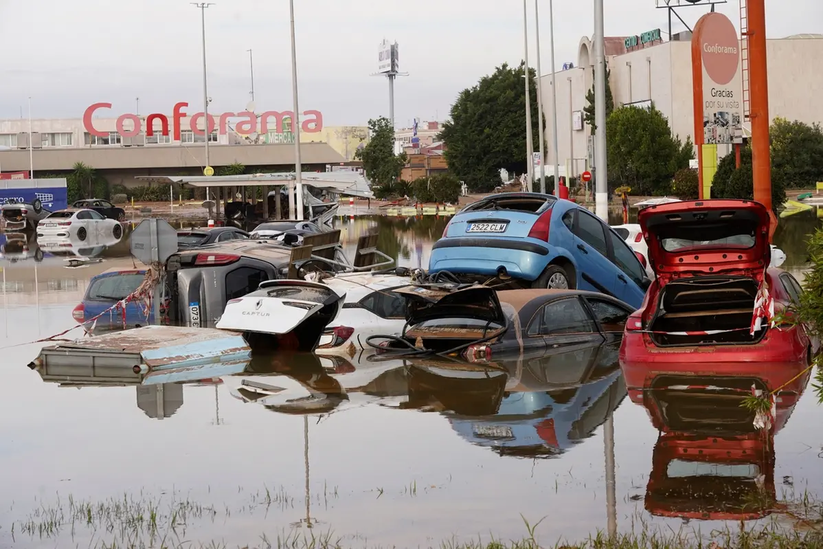 I terribili danni della inondazione di Valencia , APN