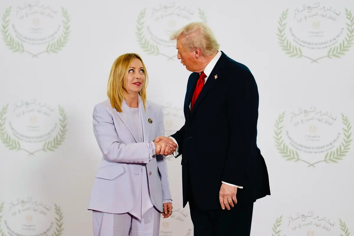 LA PRESIDENTE DEL CONSIGLIO GIORGIA MELONI, DONALD TRUMP PRESIDENTE USA , IMAGOECONOMICA