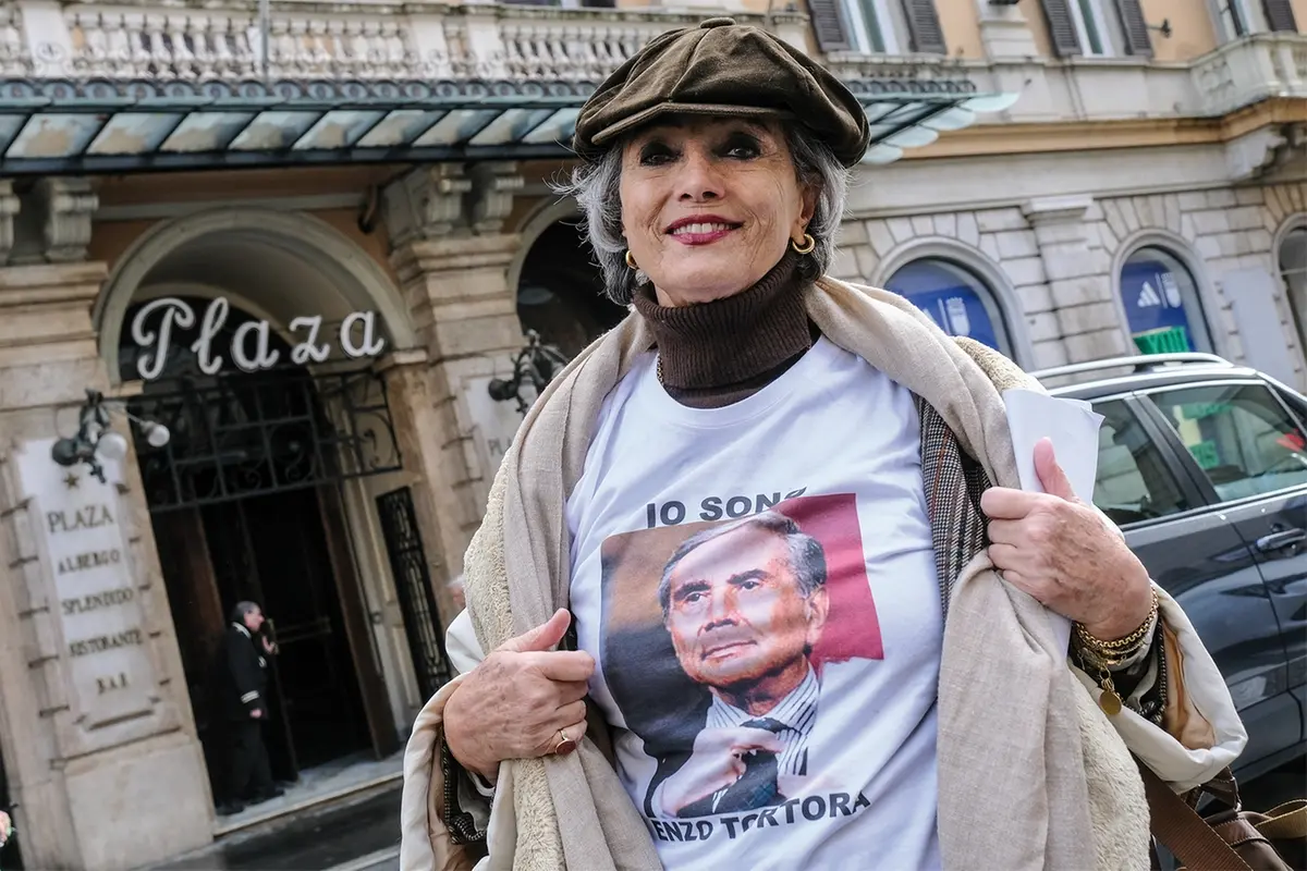 Francesca Scopelliti, compagna di Enzo Tortora, presidente del Comitato, in occasione della presentazione del Comitato \"cittadini per il si\" a sostegno della campagna referendaria per la riforma della giustizia , LAPRESSE