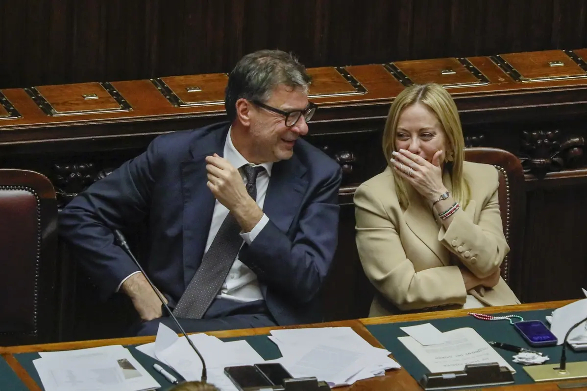 GIANCARLO GIORGETTI, MINISTRO DEL MEF, GIORGIA MELONI, PRESIDENTE DEL CONSIGLIO , IMAGOECONOMICA