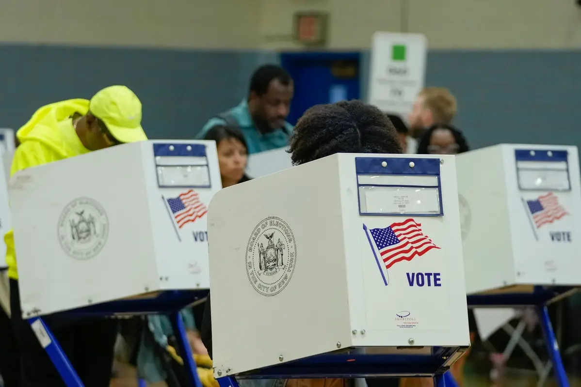 People cast their ballots at C.S.154 The Harriet Tubman Learning Center on Election Day, Tuesday, Nov. 5, 2024, in New York. (AP Photo/Frank Franklin II) , APN