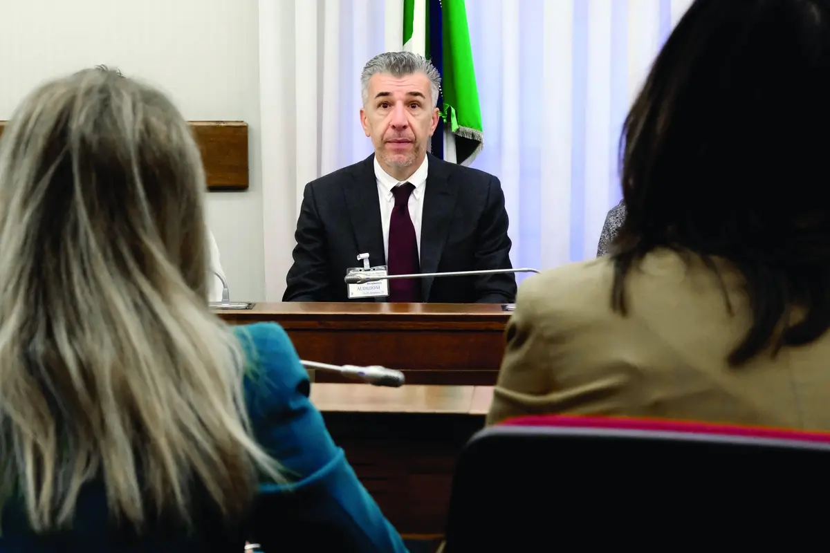 Gino Cecchettin, presidente fondazione Giulia Cecchettin, in audizione davanti alla Commissione parlamentare di inchiesta su femminicidio e violenza di genere presieduta da Martina Semenzato NM. Camera dei Deputati presso Palazzo San Macuto a Roma, Marted\\u00EC 11 Novembre 2025 (foto Mauro Scrobogna / LaPresse) Gino Cecchettin, president of the Giulia Cecchettin Foundation, speaking before the Parliamentary Commission of Inquiry into Femicide and Gender-Based Violence, chaired by Martina Semenzato, NM. Chamber of Deputies at Palazzo San Macuto in Rome, Tuesday November 11 2025. (Photo by Mauro Scrobogna / LaPresse) , LAPRESSE