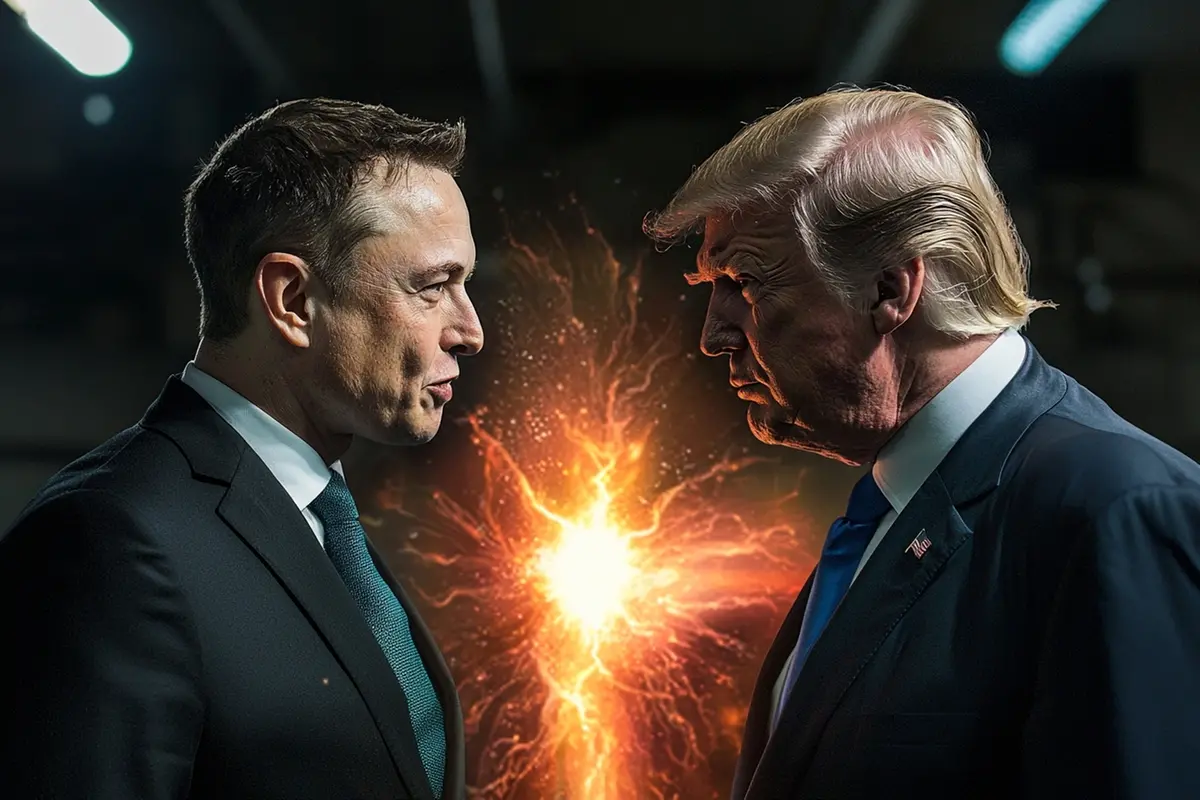 ELON MUSK DONALD TRUMP GENERATE AI IA , IMAGOECONOMICA