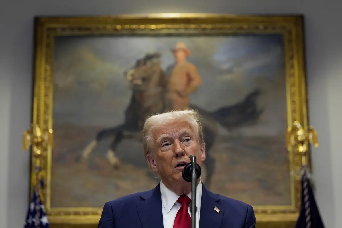 President Donald Trump speaks in the Roosevelt Room of the White House, Tuesday, Jan. 21, 2025, in Washington. (AP Photo/Julia Demaree Nikhinson) Associated Press/LaPresse , APN