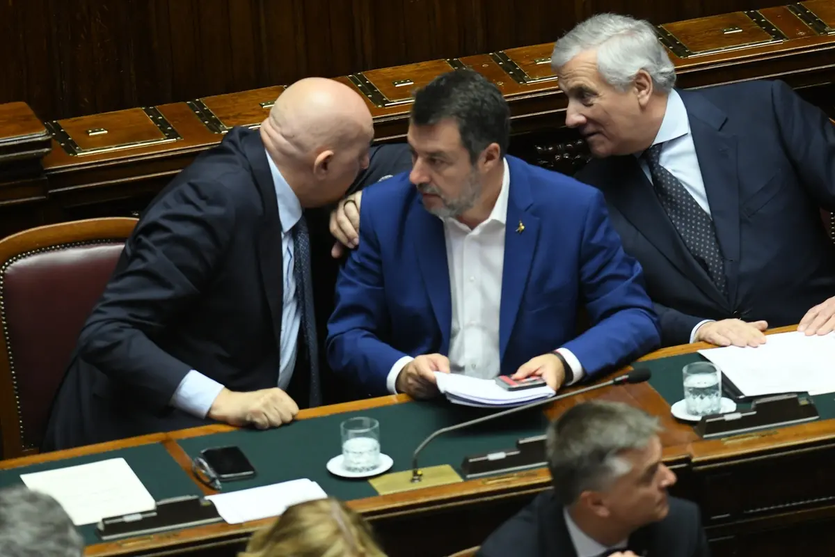 GUIDO CROSETTO MINISTRO MATTEO SALVINI MINISTRO ANTONIO TAJANI MINISTRO , IMAGOECONOMICA