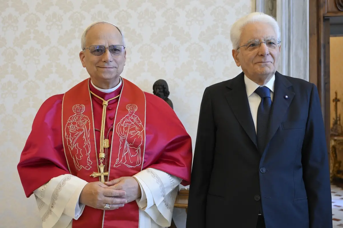ROBERT FRANCIS PREVOST PAPA LEONE XIV IL PRESIDENTE DELLA REPUBBLICA SERGIO MATTARELLA , IMAGOECONOMICA
