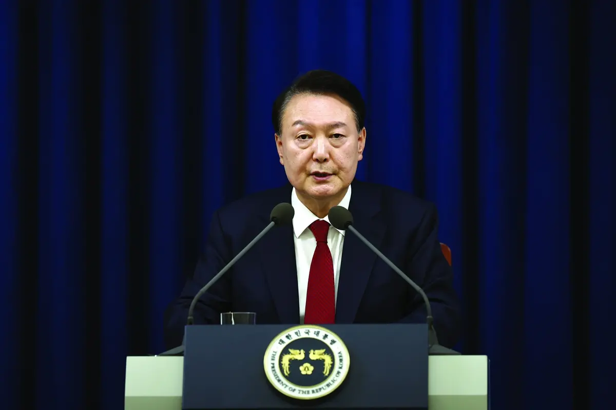 Il presidente destituito della Corea del Sud Yoon Suk Yeol , APN