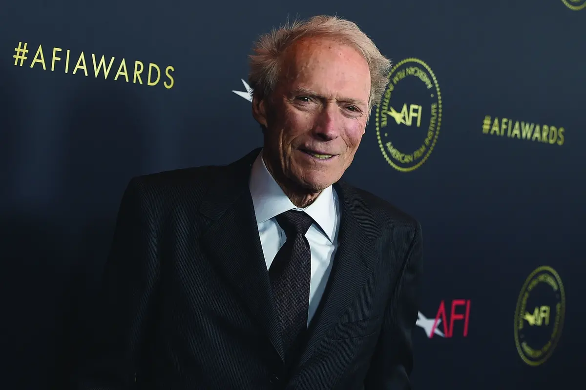 FILE - Clint Eastwood arrives at the AFI Awards on Jan. 3, 2020, in Los Angeles. An iconic western starring Eastwood has been dubbed in the Navajo language. The movie, \\u201CA Fistful of Dollars,\\u201D or \\u201CB\\u00E9eso Dah Yin\\u00ED\\u0142jaa\\u2019\\u201D in Navajo, will be screened this month on or near the reservation that extends into Arizona, New Mexico and Utah. A premiere for the cast and crew is scheduled Nov. 16, 2021, at the Window Rock, Ariz., theater. The Western is the third major film available in the Navajo language. (Photo by Jordan Strauss/Invision/AP, File) , AP