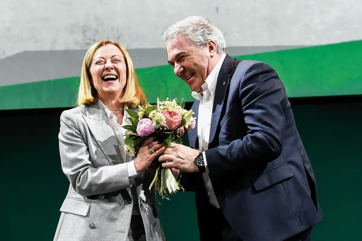 LA PRESIDENTE DEL CONSIGLIO GIORGIA MELONI, LUIGI SBARRA SG CISL , IMAGOECONOMICA