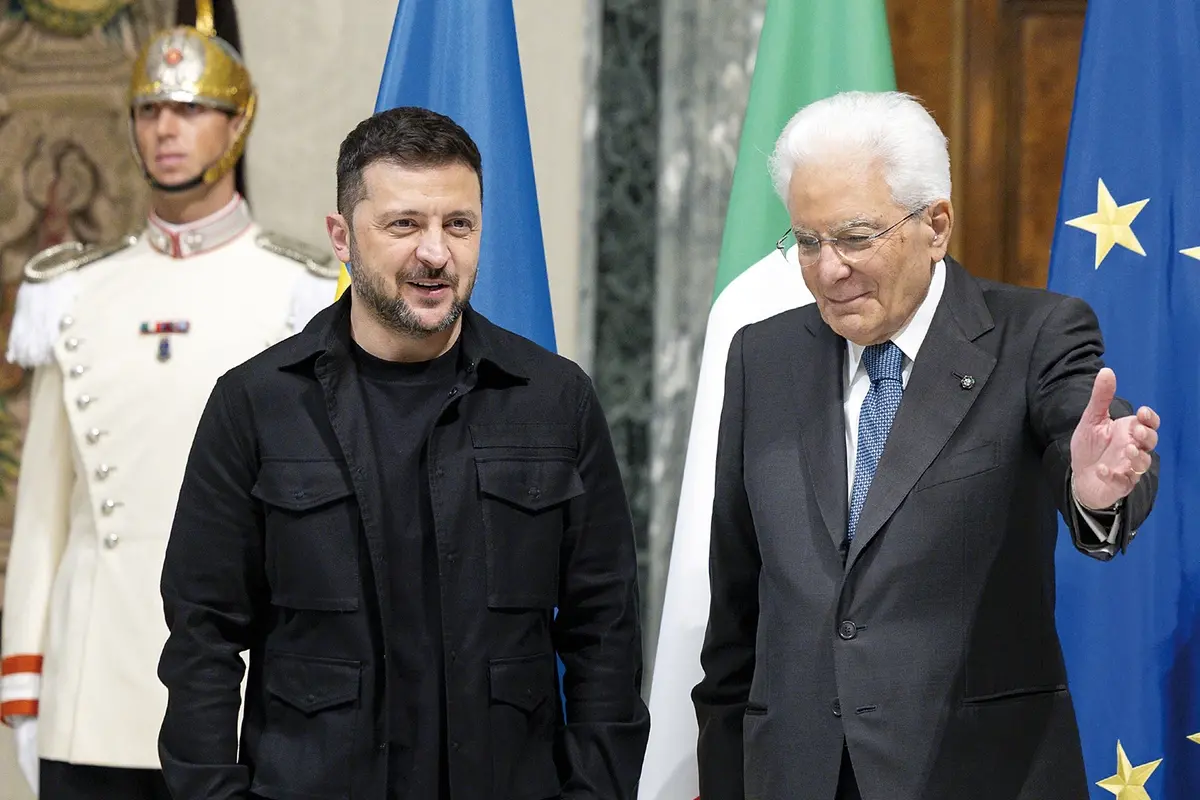 VOLODYMYR ZELENSKY PRESIDENTE UCRAINA, IL PRESIDENTE DELLA REPUBBLICA SERGIO MATTARELLA , IMAGOECONOMICA