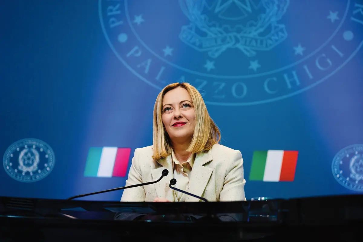 IL PRESIDENTE DEL CONSIGLIO GIORGIA MELONI , IMAGOECONOMICA