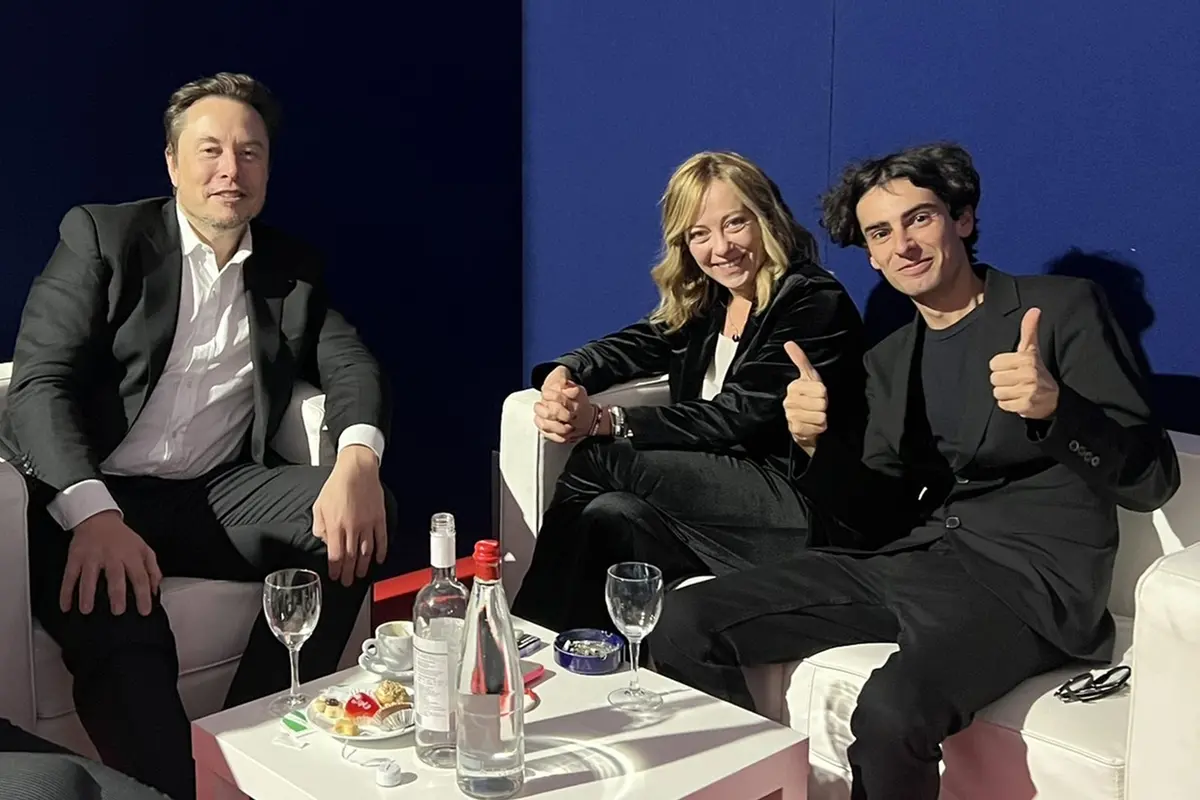 ELON MUSK GIORGIA MELONI ANDREA STROPPA REFERENTE DI ELON MUSK IN ITALIA , IMAGOECONOMICA