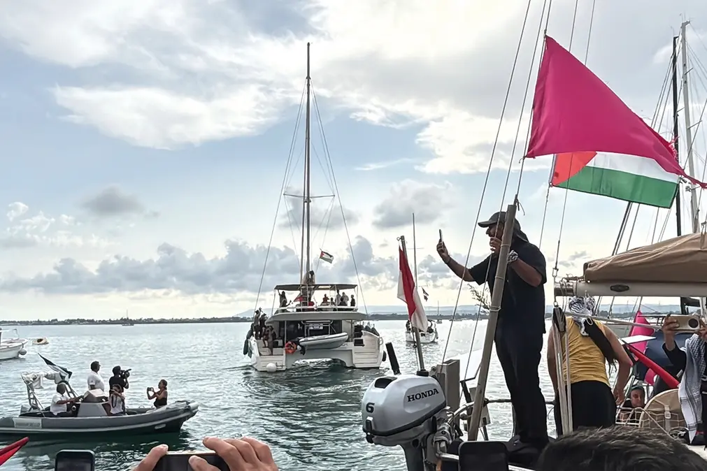 La flotta italiana della Global Sumud Flotilla partita dal porto di Siracusa , LAPRESSE