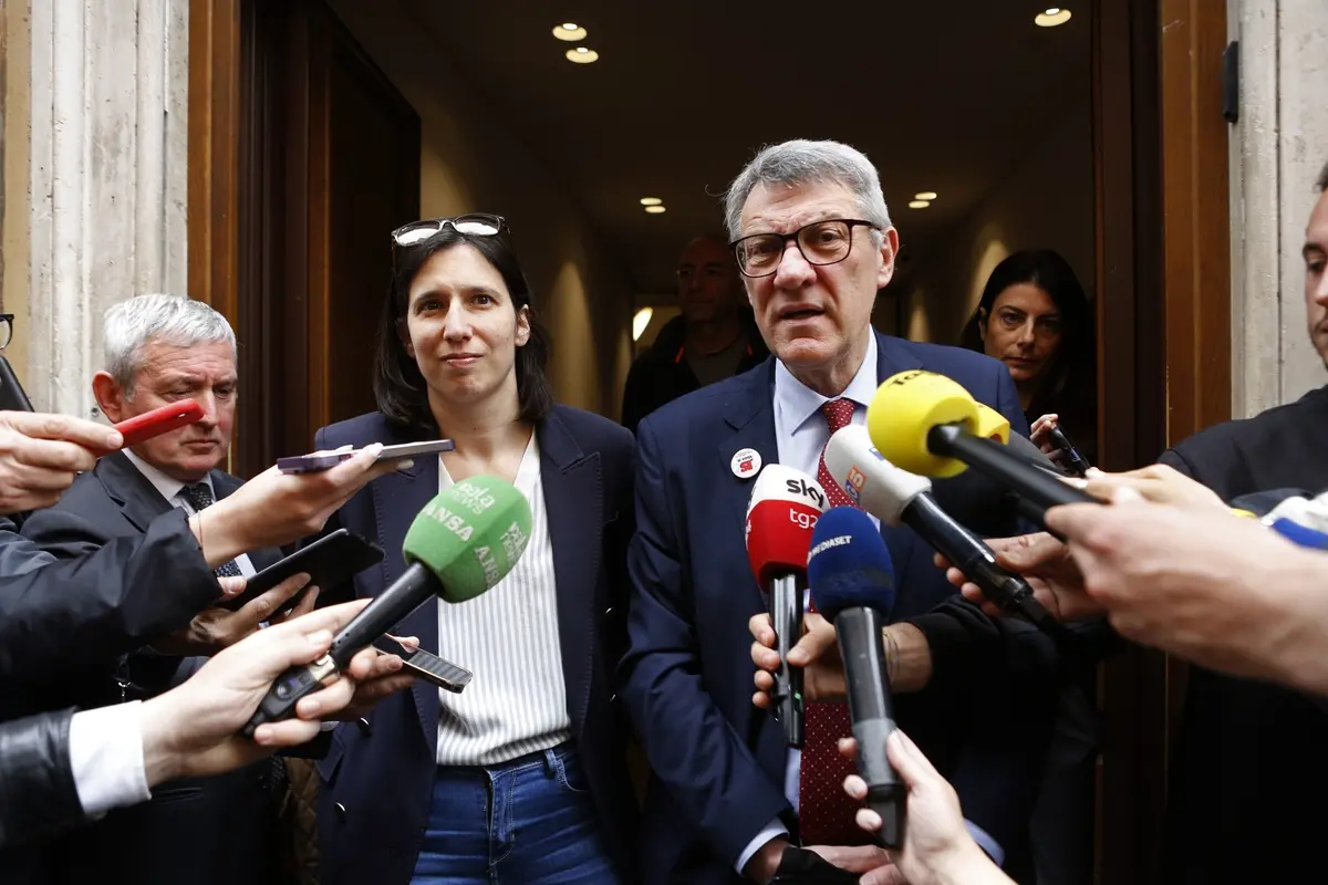 ELLY SCHLEIN SEGRETARIA PD, MAURIZIO LANDINI SEGRETARIO GENERALE CGIL , IMAGOECONOMICA