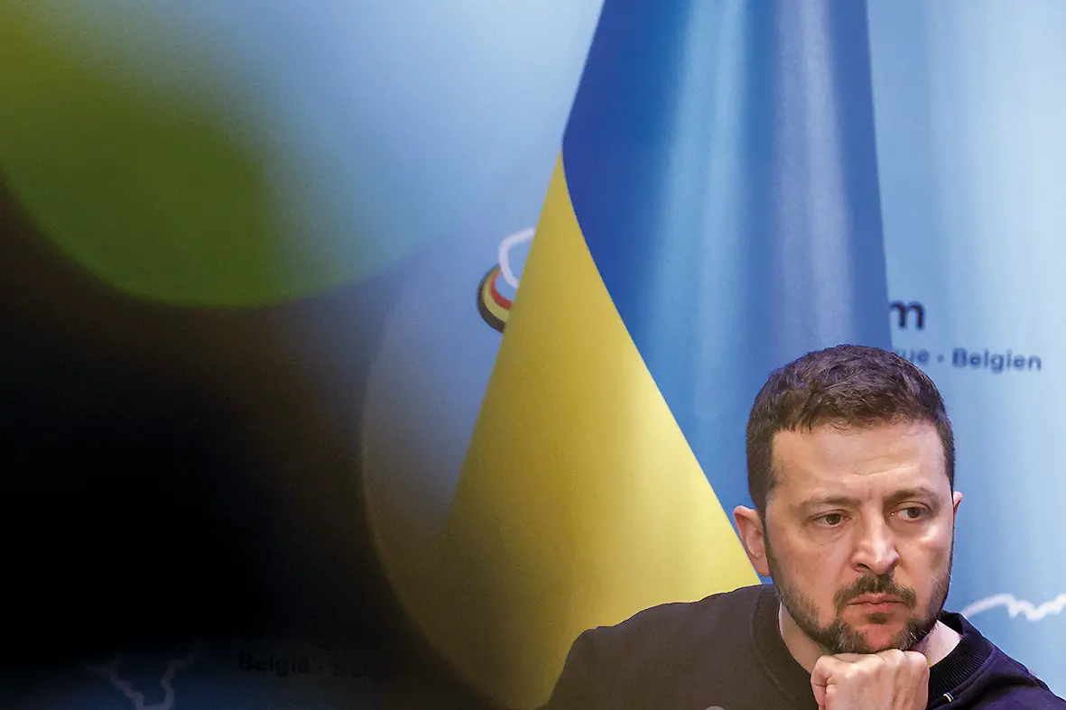 Ukraine\\'s President Volodymyr Zelenskyy listens to a question as he talks to journalists during a joint news conference with Belgium\\'s Prime Minister Alexander De Croo following their meeting at the prime ministers\\' office in Brussels, Tuesday, May 28, 2024. (AP Photo/Omar Havana) , APN