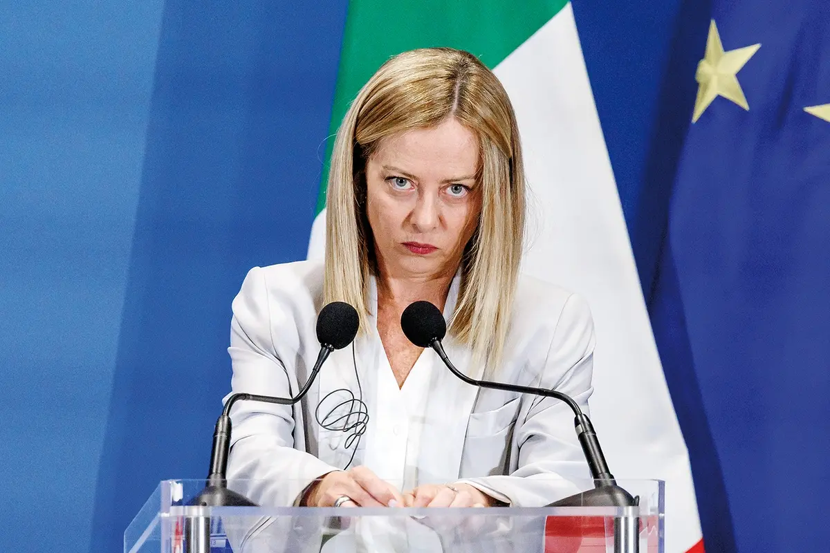 La premier Giorgia Meloni durante la conferenza stampa congiunta con il presidente dell\\u2019Ucraina Volodymyr Zelensky in occasione della Conferenza sulla ripresa dell\\u2019Ucraina 2025, Roma, Gioved\\u00EC 10 Luglio 2025 (Foto Roberto Monaldo / LaPresse) Premier Giorgia Meloni during the joint press conference whit Ukrainian President Volodymyr Zelensky on the occasion of the Conference on the Recovery of Ukraine 2025, Rome, Thursday, July 10, 2025 (Photo by Roberto Monaldo / LaPresse) , LAPRESSE