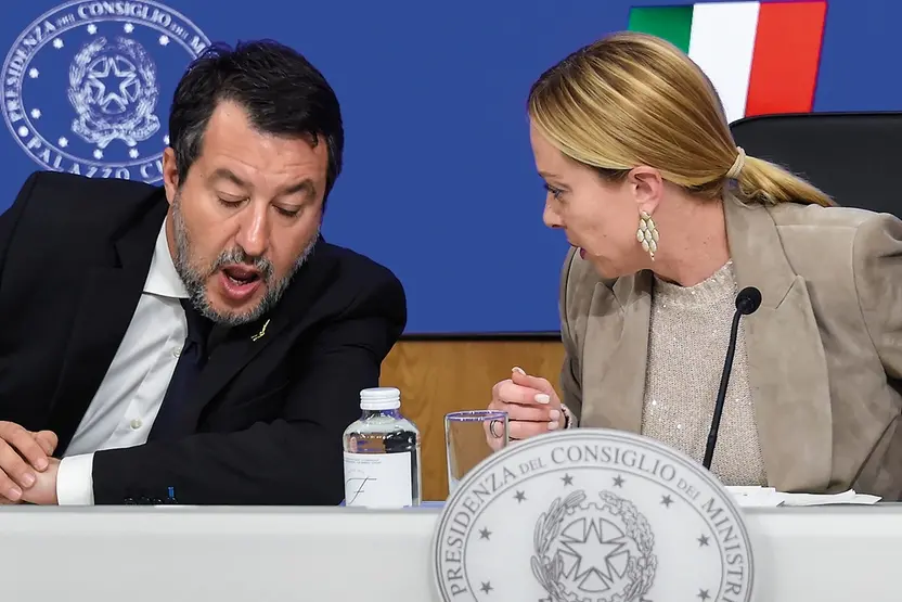 MATTEO SALVINI MINISTRO INFRASTRUTTURE, LA PRESIDENTE DEL CONSIGLIO GIORGIA MELONI , IMAGOECONOMICA