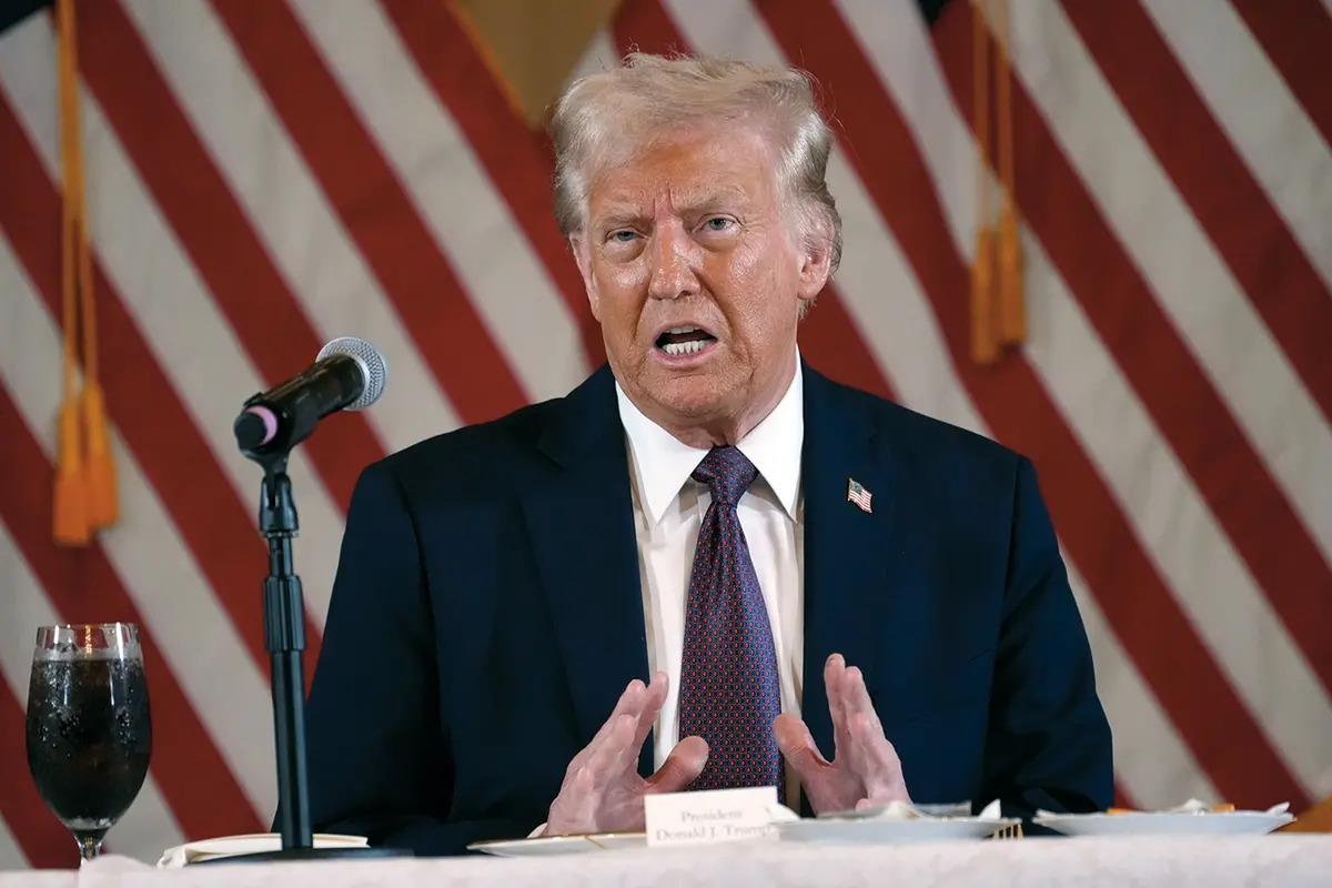 President-elect Donald Trump speaks during a meeting with Republican governors at Mar-a-Lago, Thursday, Jan. 9, 2025, in Palm Beach, Fla. (AP Photo/Evan Vucci) , Associated Press/LaPresse