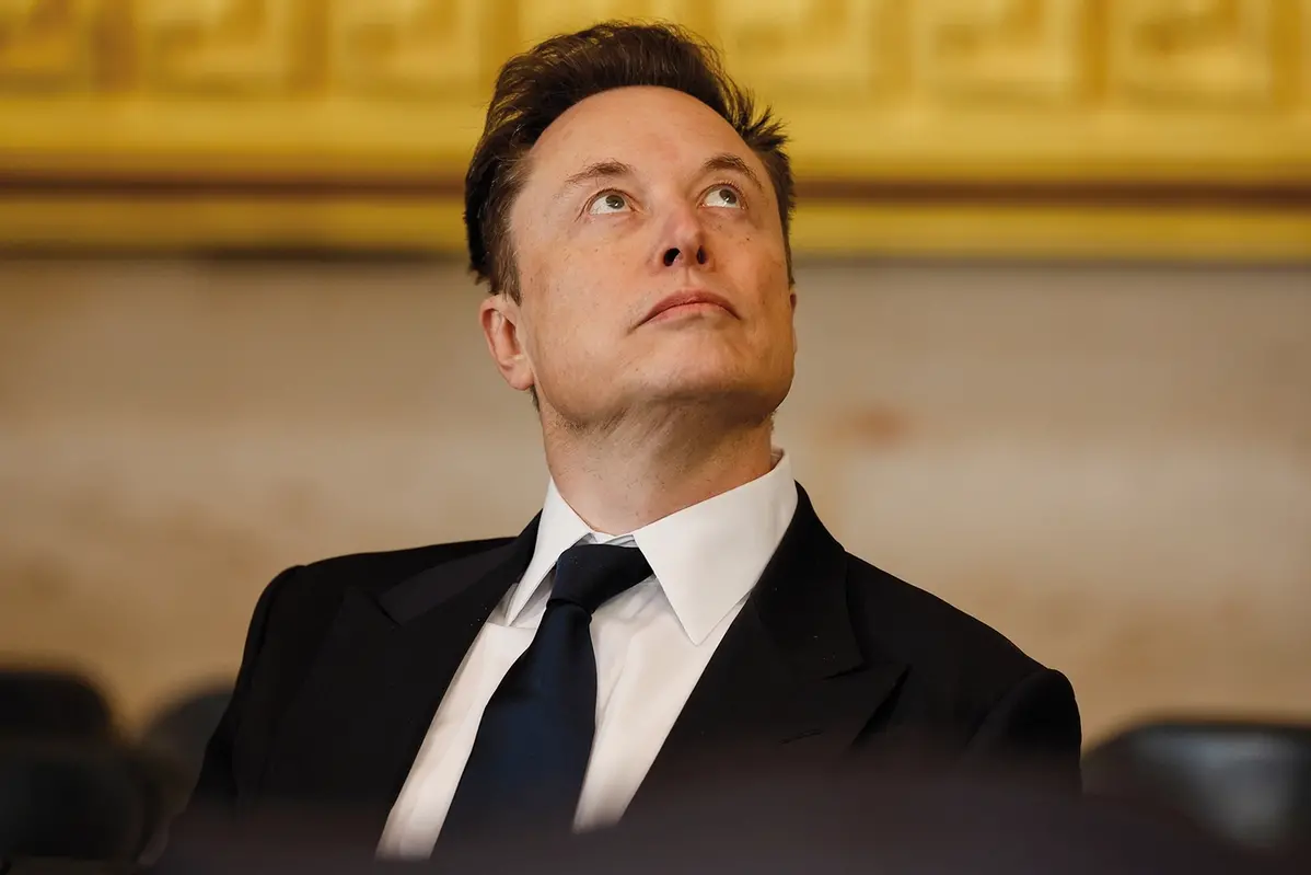 Elon Musk arrives before the 60th Presidential Inauguration in the Rotunda of the U.S. Capitol in Washington, Monday, Jan. 20, 2025. (Chip Somodevilla/Pool Photo via AP) Associated Press / LaPresse Only italy and Spain , APN