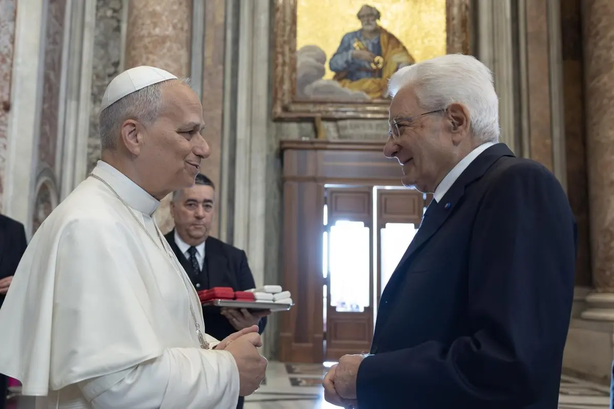 Papa Leone IV e Mattarella , UFFICIO STAMPA
