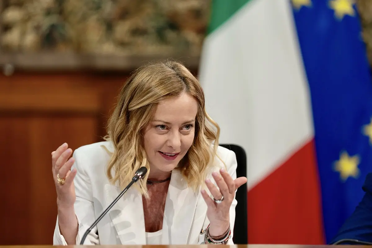 IL PRESIDENTE DEL CONSIGLIO GIORGIA MELONI , IMAGOECONOMICA