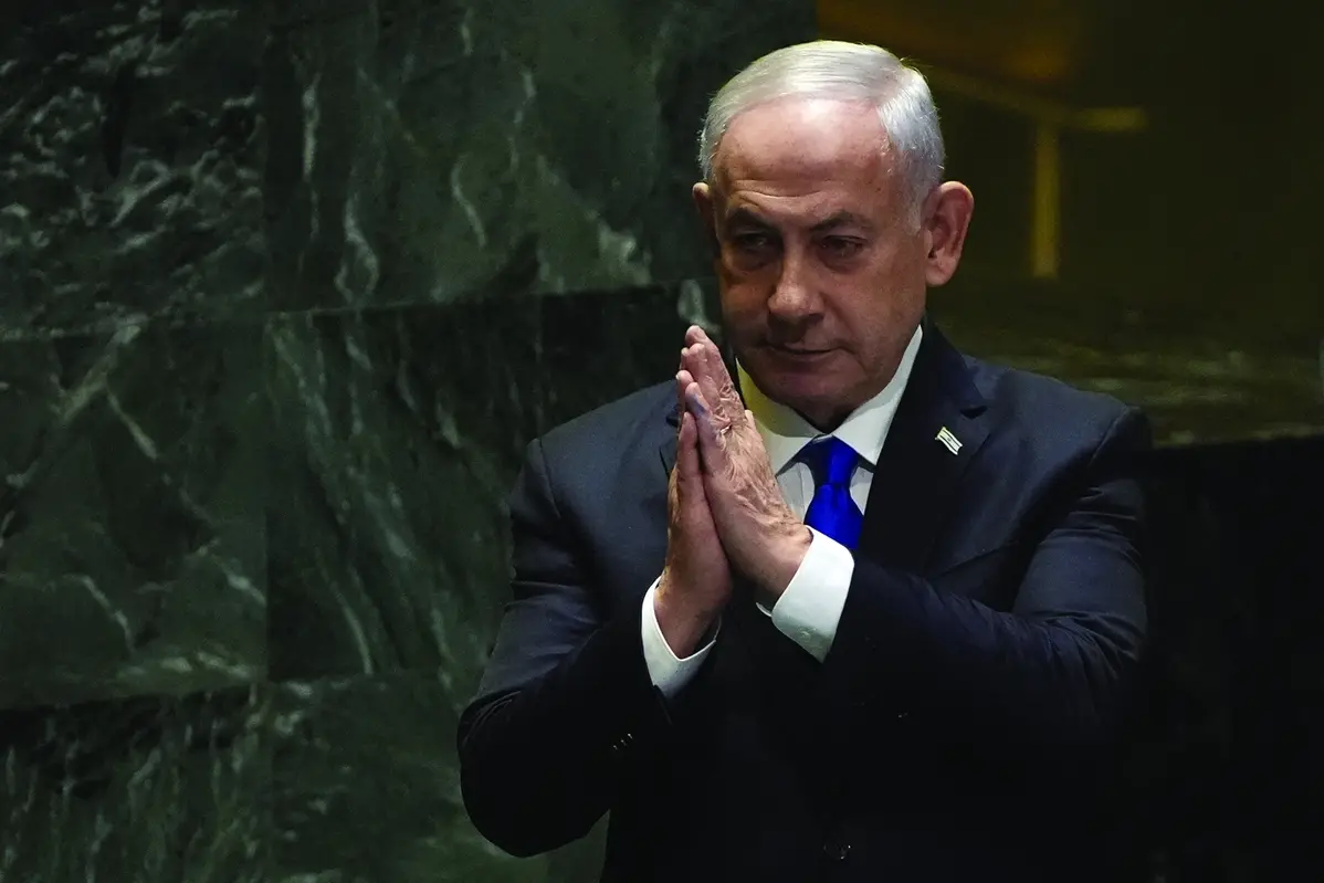 Prime Minister of Israel Benjamin Netanyahu addresses the 79th session of the United Nations General Assembly, Friday, Sept. 27, 2024. (AP Photo/Pamela Smith) Associated Press / LaPresse Only italy and Spain , APN