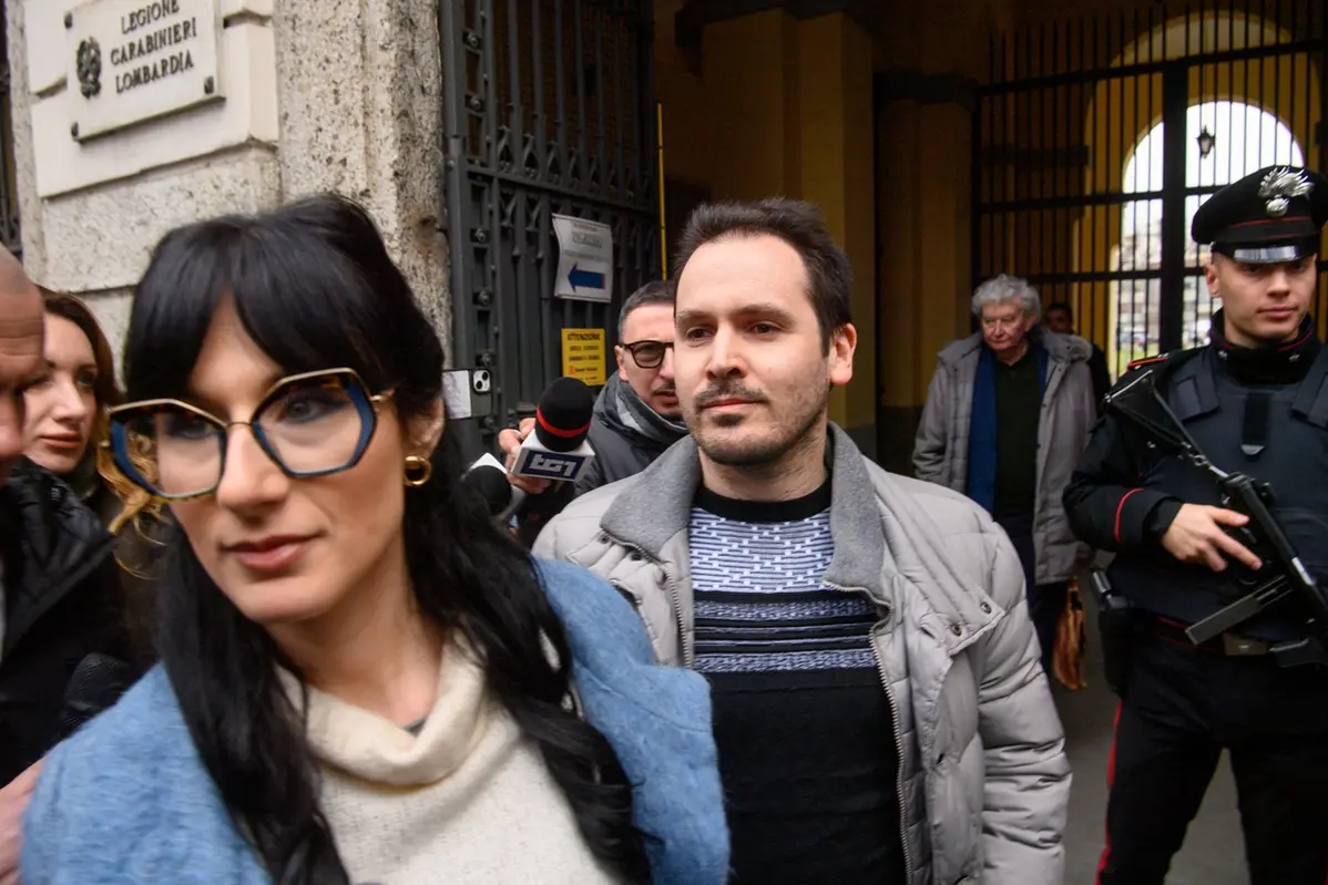Andrea Sempio accompagnato dai suoi avvocati alla Caserma dei Carabinieri Montebello per tes del dna in relazione al caso Garlasco , LAPRESSE