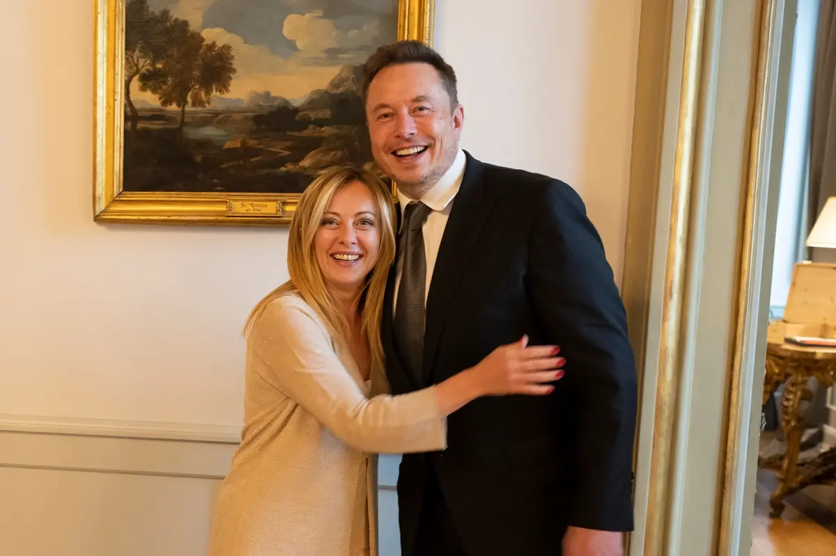 Giorgia Meloni riceve Elon Musk a Palazzo Chigi , UFFICIO STAMPA