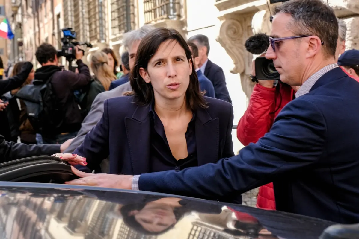 La segretaria del PD Elly Schlein alla cerimonia di commemorazione dell\\u2019omicidio di Aldo Moro nel luogo dove nel fu ritrovato il corpo dell\\u2019esponente DC ucciso dalle BR il 09 maggio 1978 , LAPRESSE