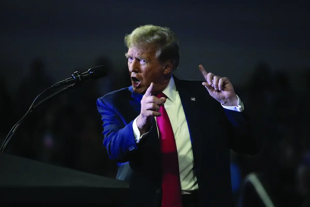 Republican presidential candidate former President Donald Trump speaks at a Get Out The Vote rally at Coastal Carolina University in Conway, S.C., Saturday, Feb. 10, 2024. (AP Photo/Manuel Balce Ceneta) Associated Press/LaPresse Only Italy and Spain , APN