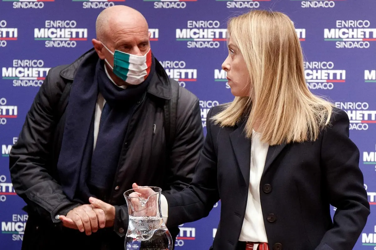 Il deputato Rampelli con la premier Meloni