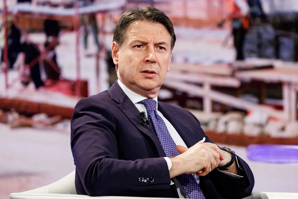 Giuseppe Conte ospite a Porta a Porta (LaPresse) , LAPRESSE