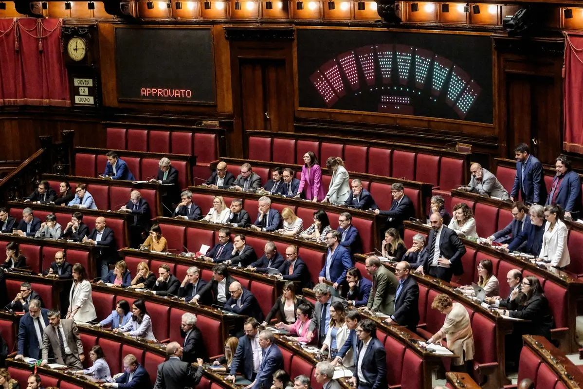 Deputati in aula durante la votazione per l\\'approvazione della riforma sull\\'autonomia differenziata. , LAPRESSE